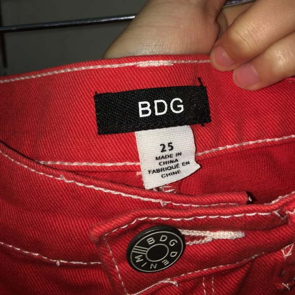 BDG Raspberry Red Shorts - Picture 3 of 4